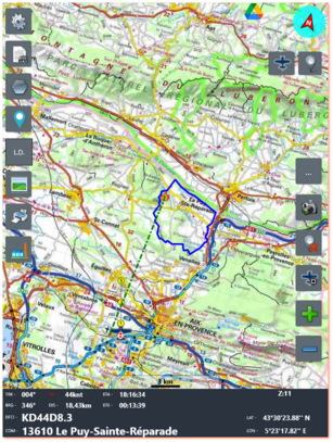 1.2. Vue dans le sens de l'avion